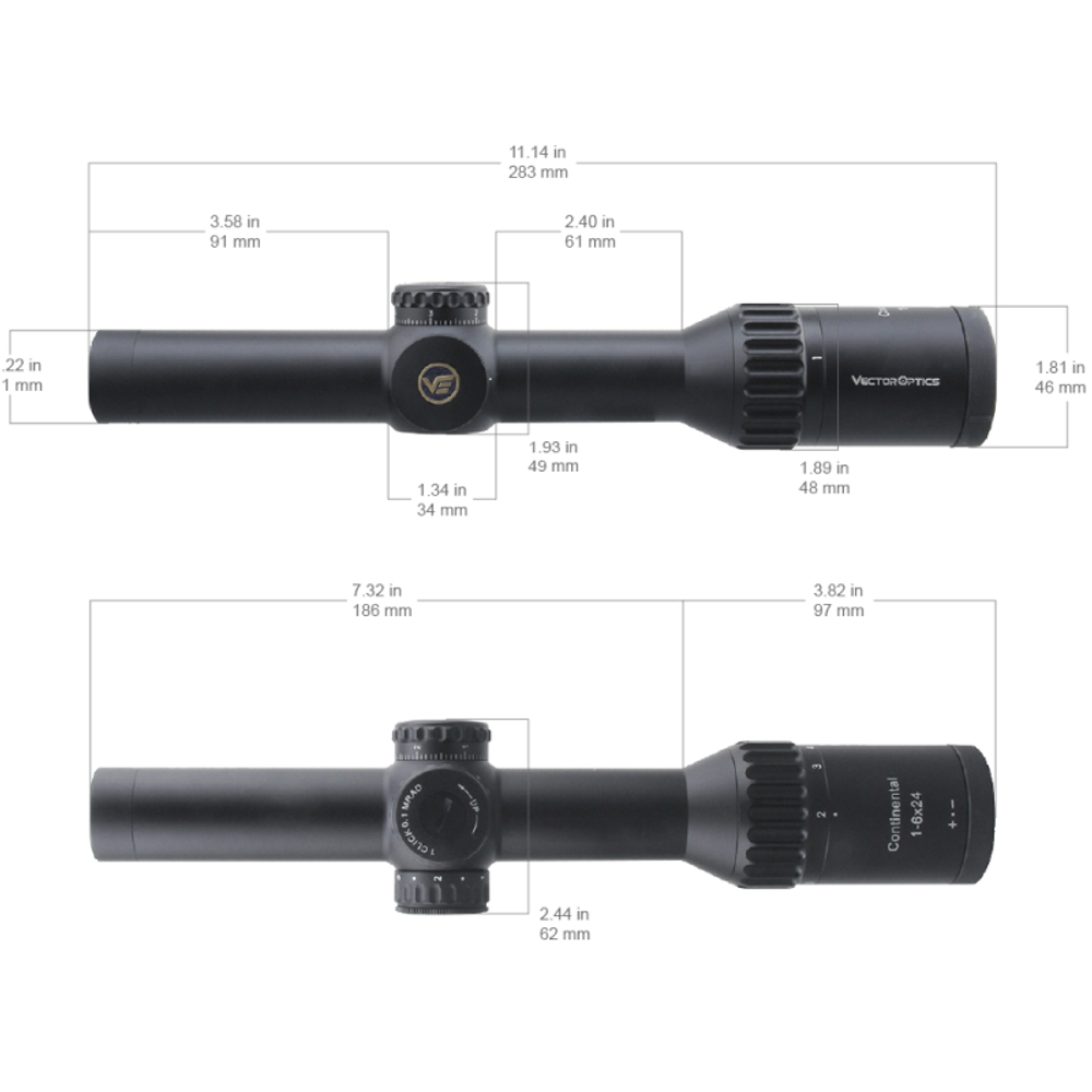 Оптический прицел Vector Optics 30мм SFP Continental x6 1-6x24 Tactical ( Сетка BDC / с подсветкой )