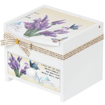 Шкатулка для украшений, дерево, МДФ, 11х10.5х9.5 см, с зеркалом, Летние цветы, Y4-3476