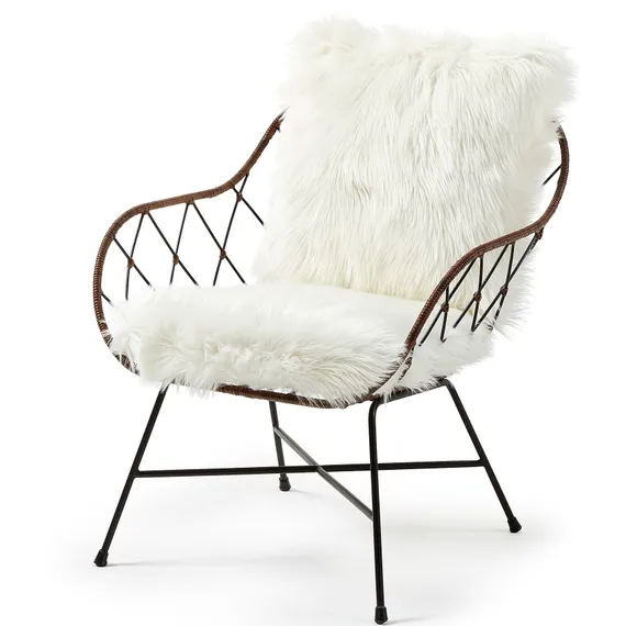 Кресло Claque белый мех