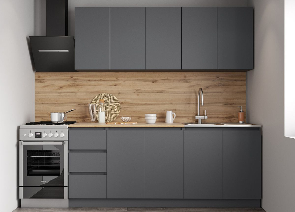 Кухонный гарнитур 2м модульный Белый,200х215 см Мори ДСВ Мебель