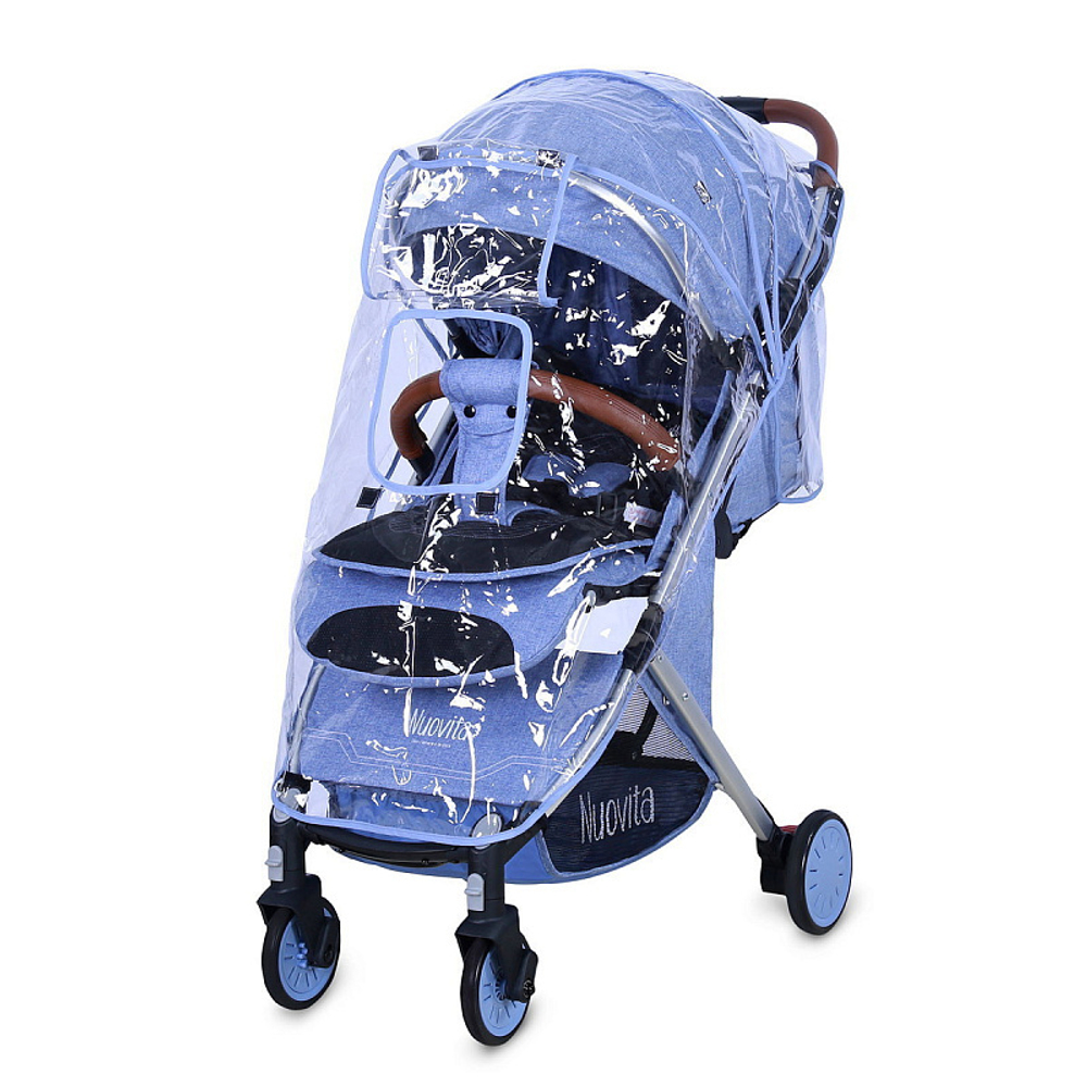 Детская прогулочная коляска Nuovita Giro Lux Denim, Argento / Джинсовый, Серебряный