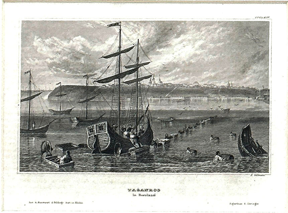 Пейн А. Г. Таганрог. Бумага, гравюра на стали. Германия, Хильбурхаузен. 1841 г.