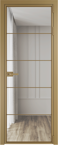 Алюминиевая дверь 5AХ золото стекло прозрачное