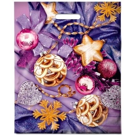 Новогодние пакеты "Сиреневый вечер" 38х47+6см 60мкм (50/500шт)