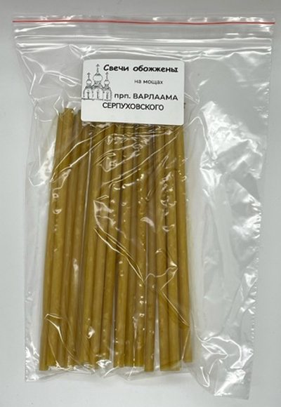 Свечи обожженные от лампады на мощах «Прп Варлаама Серпуховского»