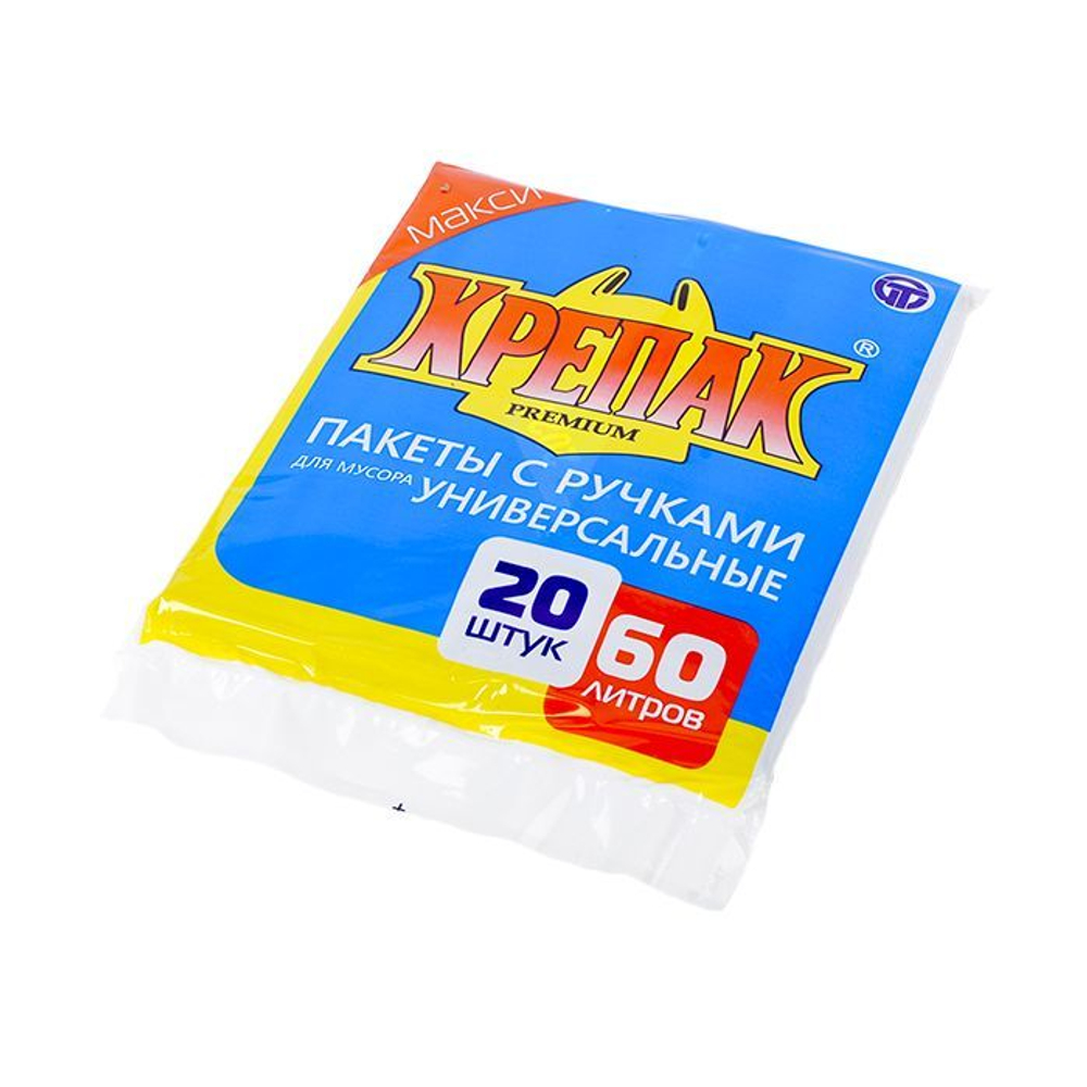 Мешки для мусора "Крепак" 60л. 20шт ручки
