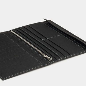 Кошелек мужской кожаный, теленок черного цвета