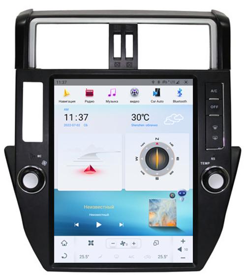 Магнитола для Toyota Land Cruiser Prado 150 2009-2013 - Kuberg ZF-1221-GE вертикальный экран в стиле "Тесла" на Android 13, Быстрая, CarPlay, 4G SIM-слот