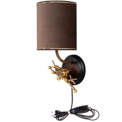 Бра настенный светильник Терра левое Каштан Амбер с абажуром Терра Шоколад