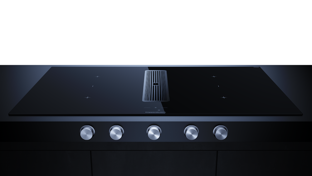 Индукционная варочная поверхность с вытяжкой Kuppersbusch с ручками из нержавеющей стали KMI 9850.1 SR-E Stainless steel