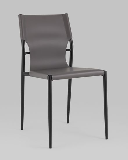Стул обеденный West серый экокожа