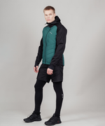 Куртка разминочная NORDSKI HYBRID HOOD Black/Alpine Green, мужская, NSM850430