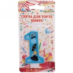 Свеча для торта Цифра Счастливый день «1» 6 см