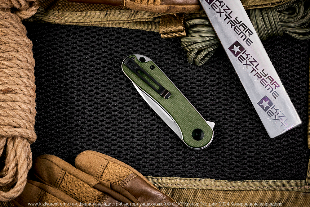 Нож Civivi Elementum C907E сталь D2 Satin Finished рукоять Green G10