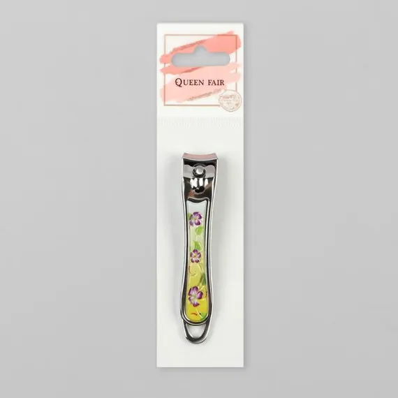 Кусачки-книпсер педикюрные, с пилкой, 8 см, рисунок МИКС