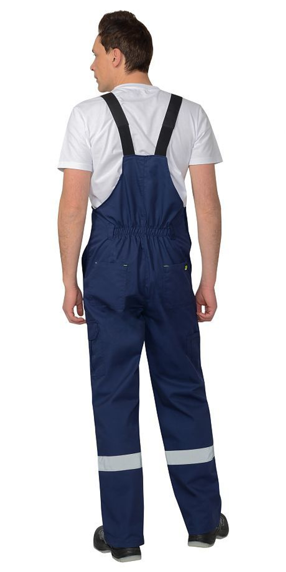 Полукомбинезон  темно-синий с васильковой и черной отделкой