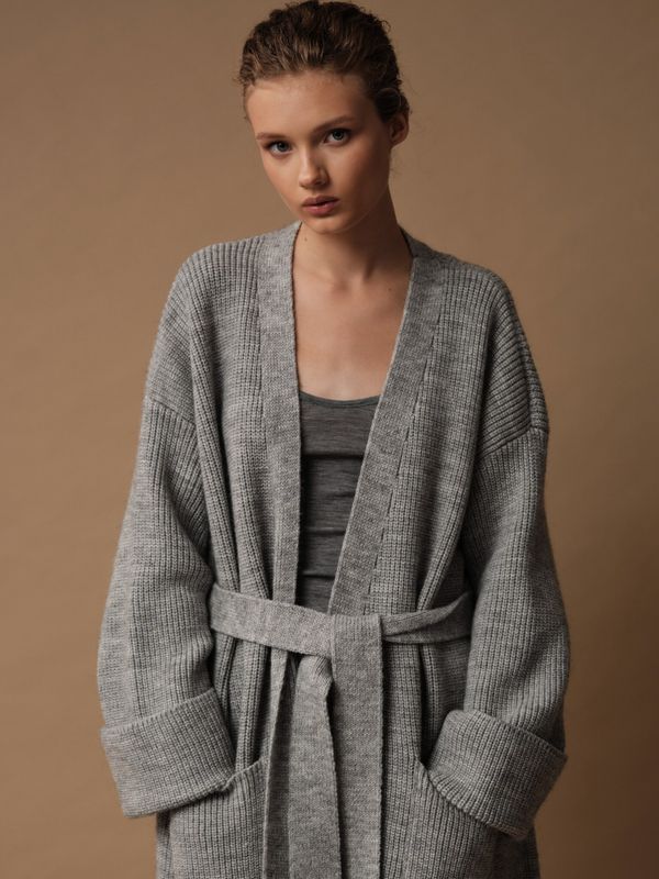 C0153-07 Кардиган женский светло-серый dbr