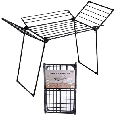 Сушилка для белья, раскладная, 90*108*99 см, мах 20 кг, цвет черный