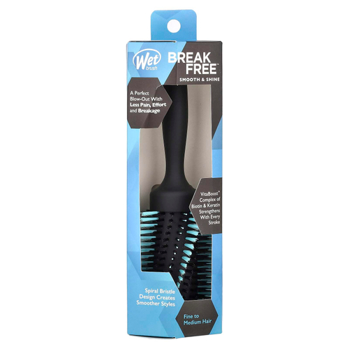 Wet Brush, Круглая кисть Break Free, Smooth & Shine, для тонких / средних волос, 1 кисть