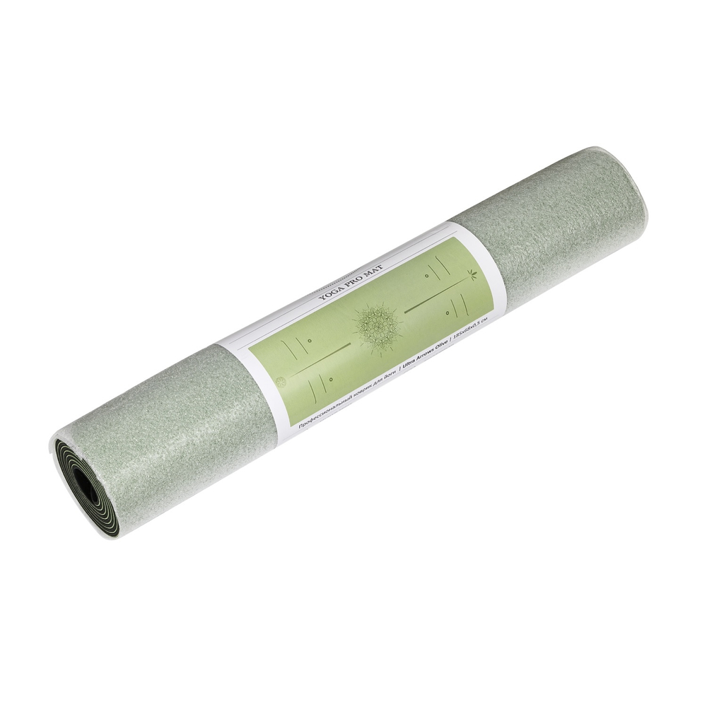 ULTRAцепкий 100% каучуковый коврик для йоги Ultra Arrows Olive 185*68*0,5 см