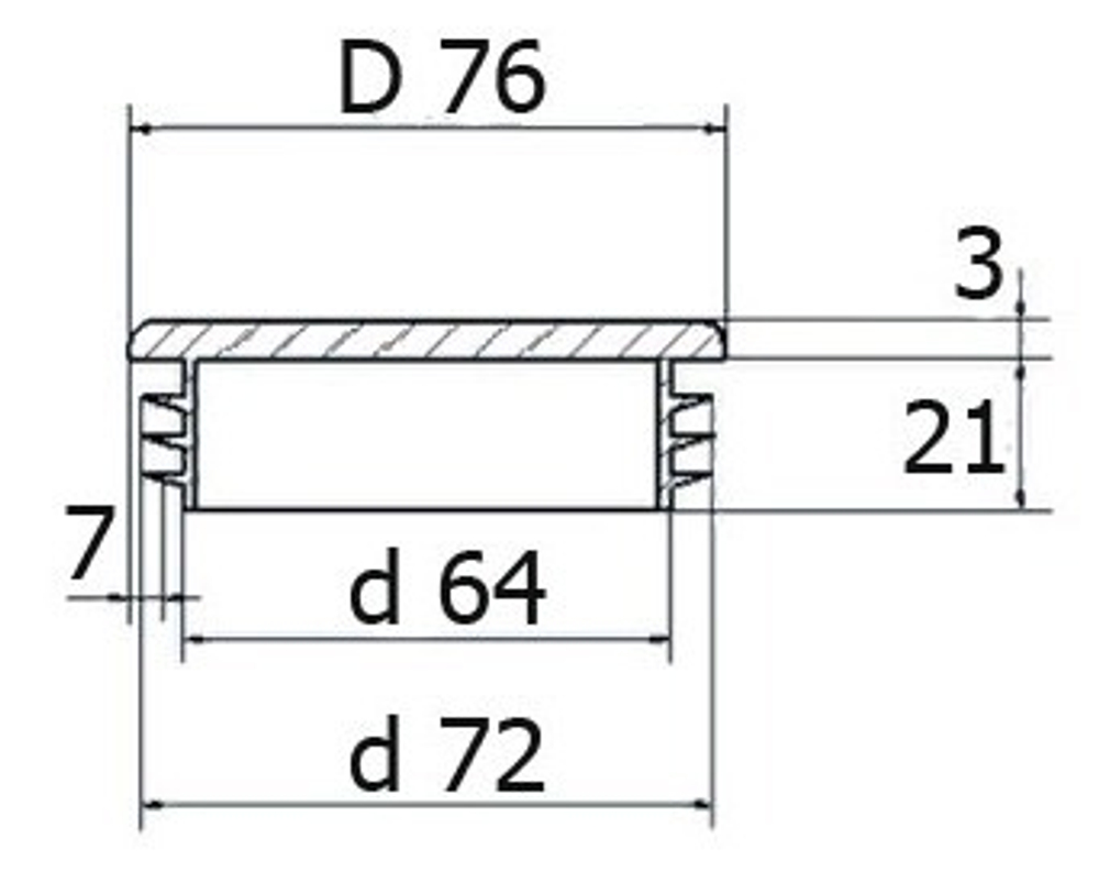 76 заглушка размеры