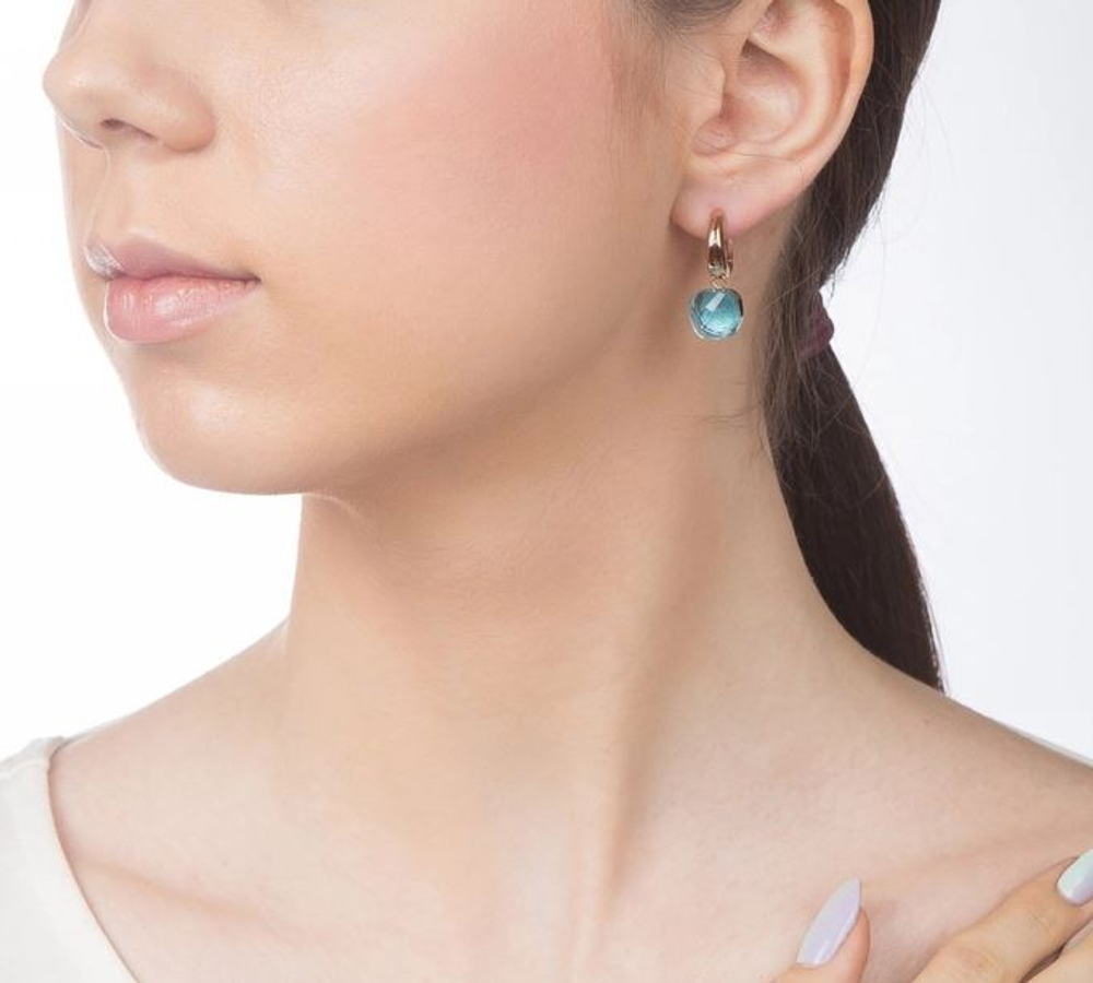 Серьги Qudo Firenze aqua 300017 BL/RG