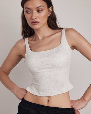 Топ Fay Tank Top in White Hemp Grey