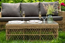 "Гранд Латте" лаунж-зона из искусственного ротанга, цвет соломенный