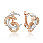 Серьги ««Ночные охотницы» с английским замком из комбинированного золота