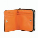 Портмоне женское FABULA, 105х110 мм, натуральная кожа, на молнии, синее с оранжевым, PJ.205.BK