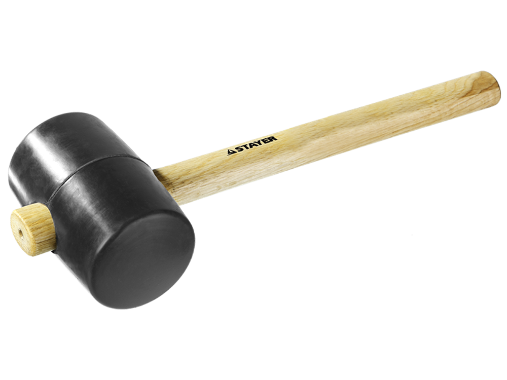 Киянка STAYER "STANDARD" резиновая черная с деревянной ручкой 680г