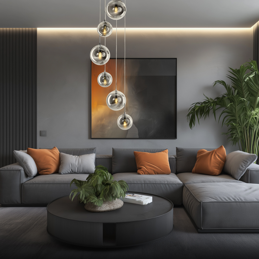 Citilux Томми CL102070 Люстра каскадная с дымчатыми шарами