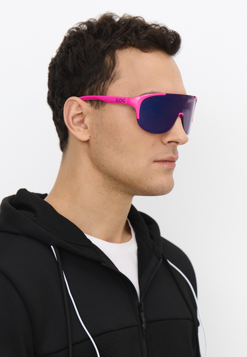 Спортивные очки GOG Medusa / Matt Neon Pink-Black / Blue Lens