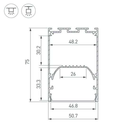 Профиль Arlight Line-S-5075-3000 Black 041849