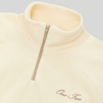 Drawstring Half-Zipped Sweatshirt Cream