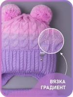 Шапка для девочки осенняя вязаная и снуд