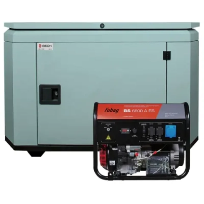 Бензиновый генератор FUBAG BS 6600 AES с кожухом Geon 1200 RAL 7031