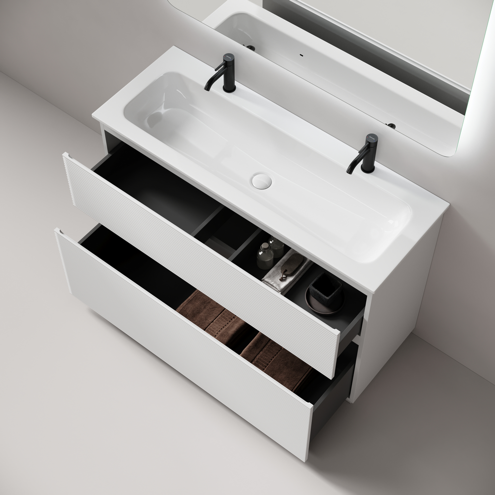 Тумба напольная Sancos Folk Floor 1190х445х850, c двумя ящиками оснащенными доводчиками, Bianco, арт.FL120FW