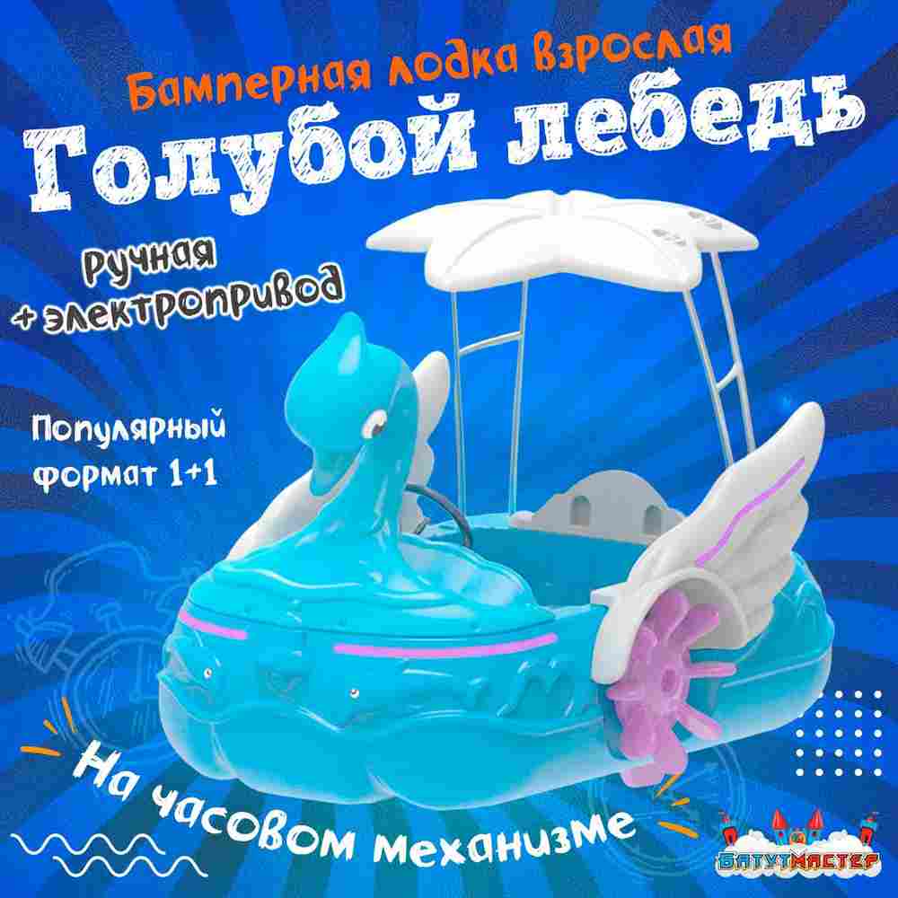 Семейная электрическая лодка-катамаран «Голубой лебедь», 1+1