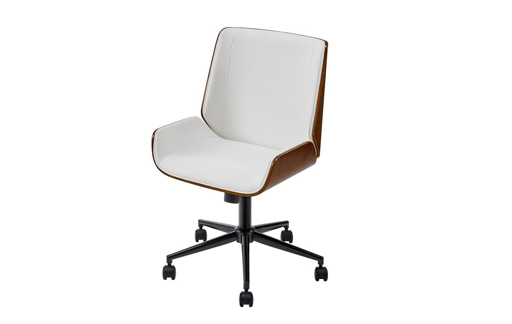 Кресло JY6264X-B белый PU/орех/черный