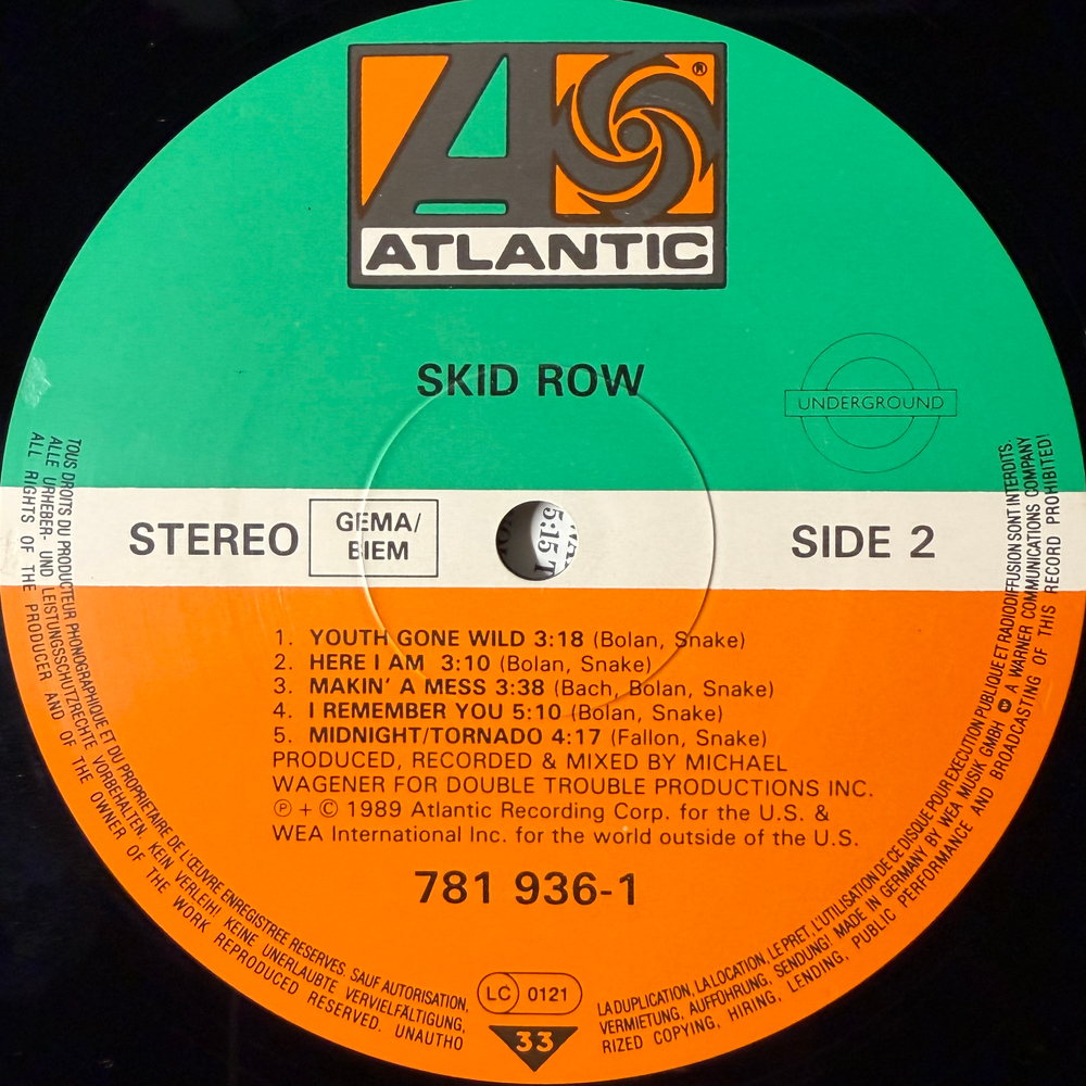 Skid Row ‎– Skid Row 9 (Германия 1989г.)