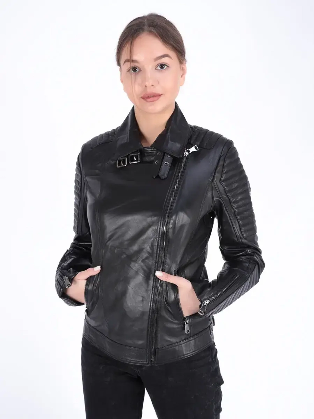 Косуха кожаная куртка женская Турция