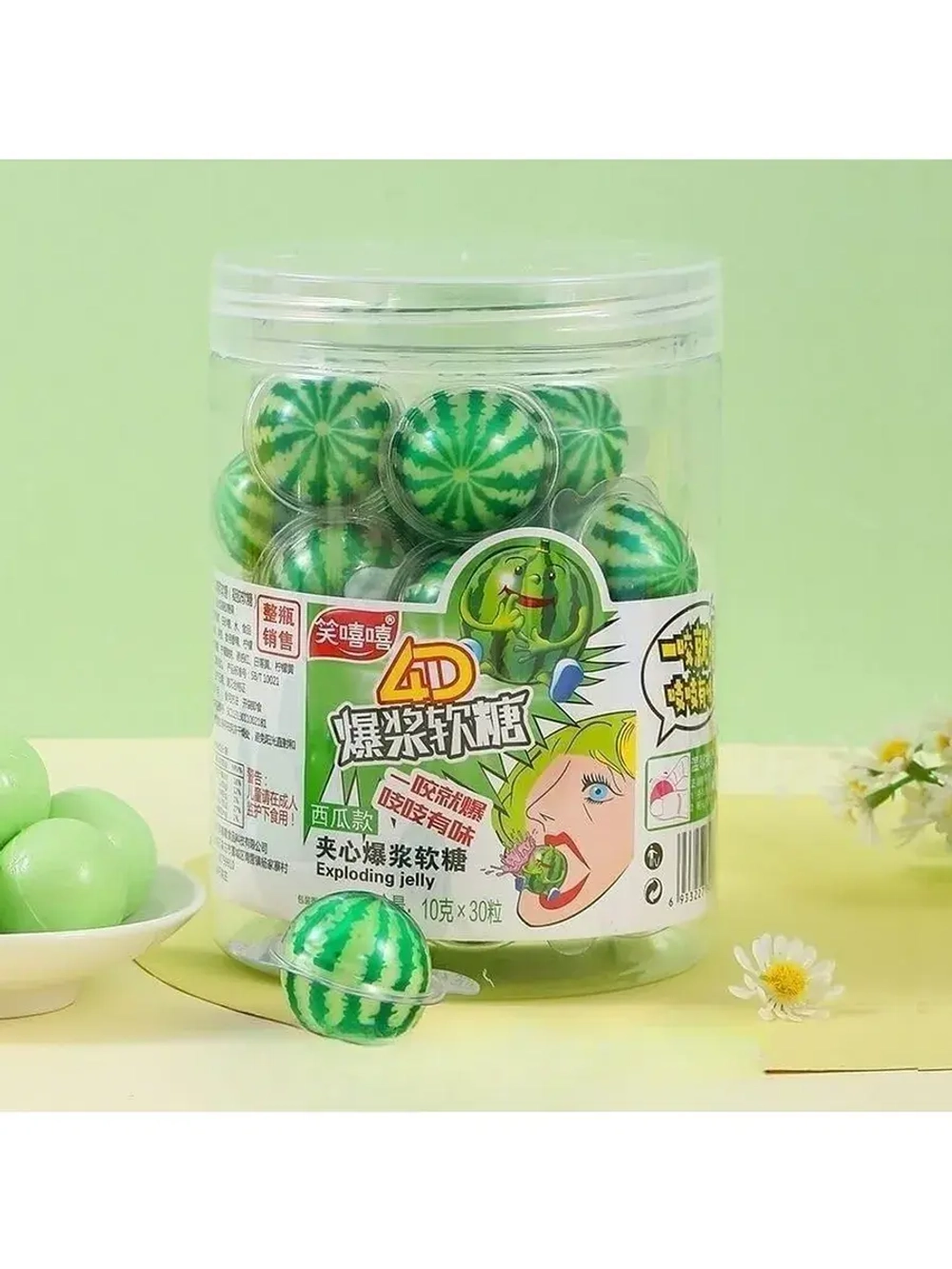 Мармелад с жидкой начинкой "Арбузики" 10 г * 30 шт