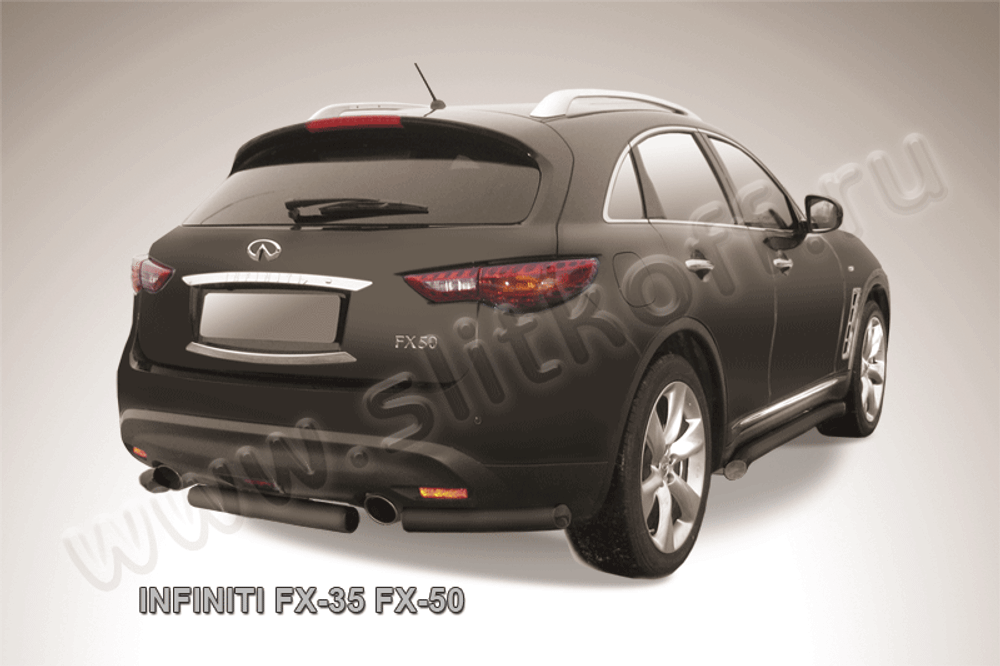 Защита заднего бампера Infiniti FX-35; FX-50 (2008-2012) d57 черная