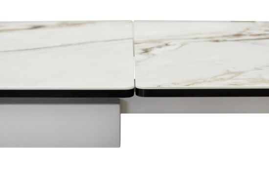 Стол ALTO 160 KL-188 Контрастный мрамор матовый, итальянская керамика/ белый каркас
