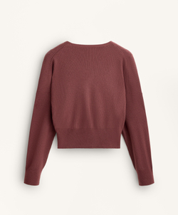 Oysho Вязаный свитер на запахе, линялый махагон