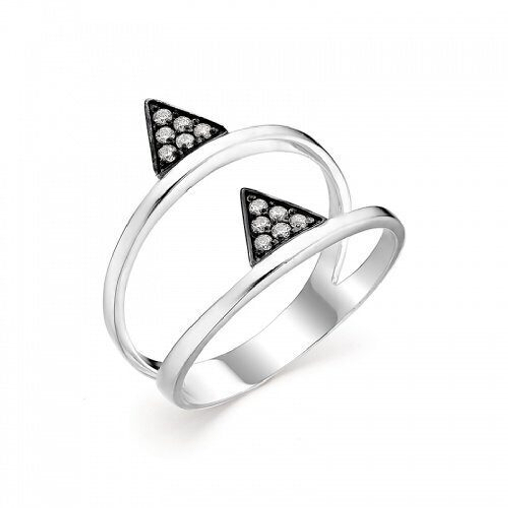 Кольцо из серебра 925 с фианитами. Размер 17.