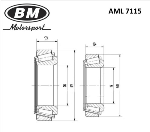 Подшипник ступицы ВАЗ 2101-2107 внутренний, наружный BM