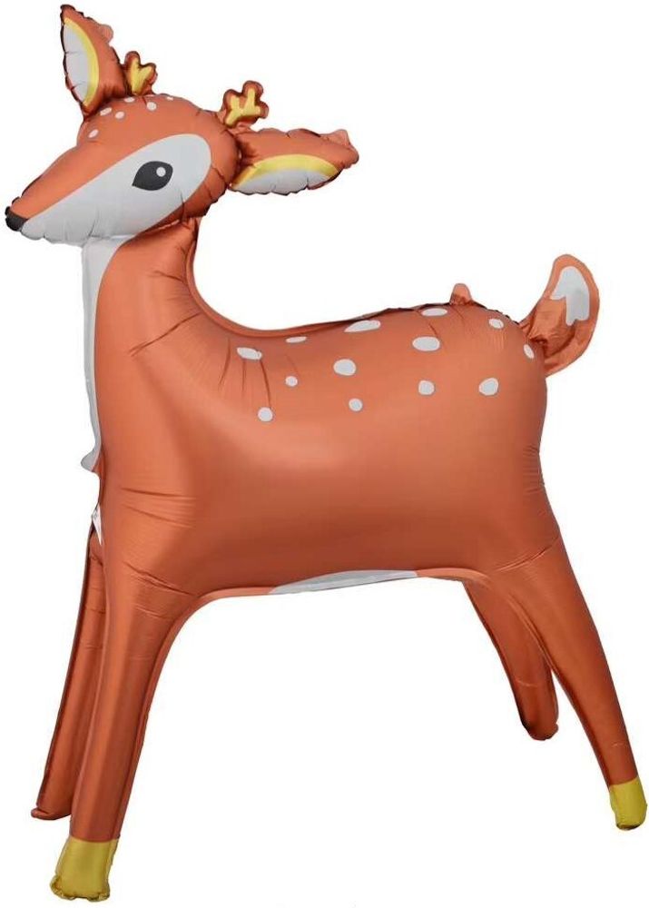 Шар 3D (49&#39;&#39;/124 см) Фигура, Лесной Олень, Золотые рожки, 1 шт. в уп.