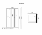 Душевая кабина Niagara PROMO P90/13Q/MT, раздвижные двери, тропический душ